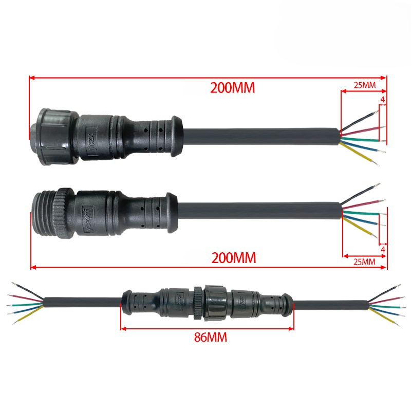 M16 plastic waterproof connector 2-5 pin