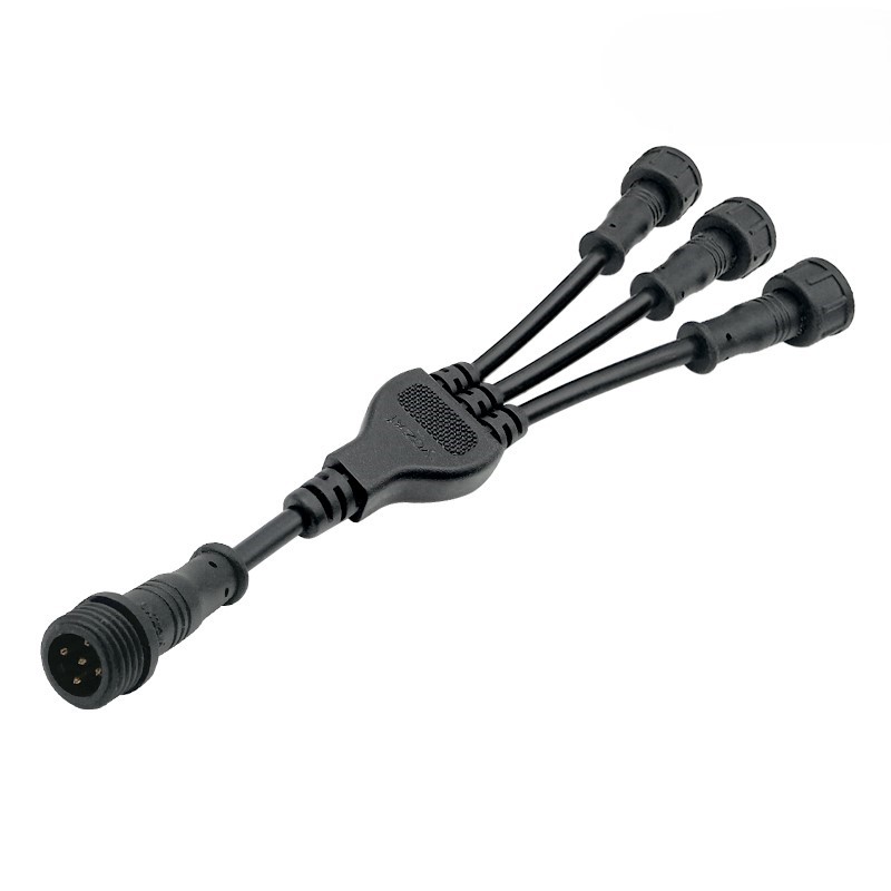 1 to 3  M12 waterproof connector 2-5 pin