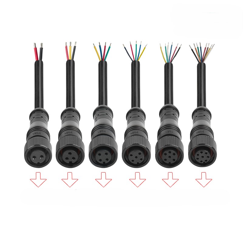M12 metal waterproof connector 2-8 pin