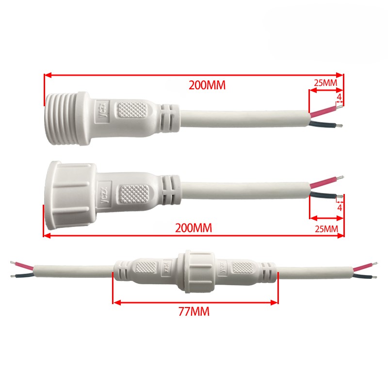 M16 waterproof connector 2-5 pin white