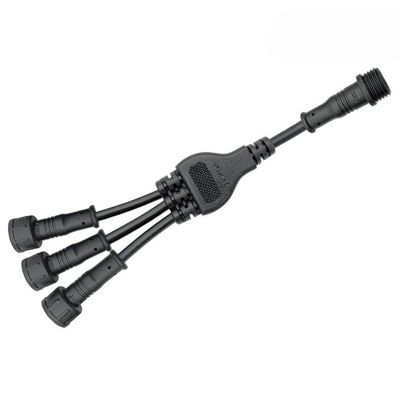 1 to 3  M12 waterproof connector 2-5 pin