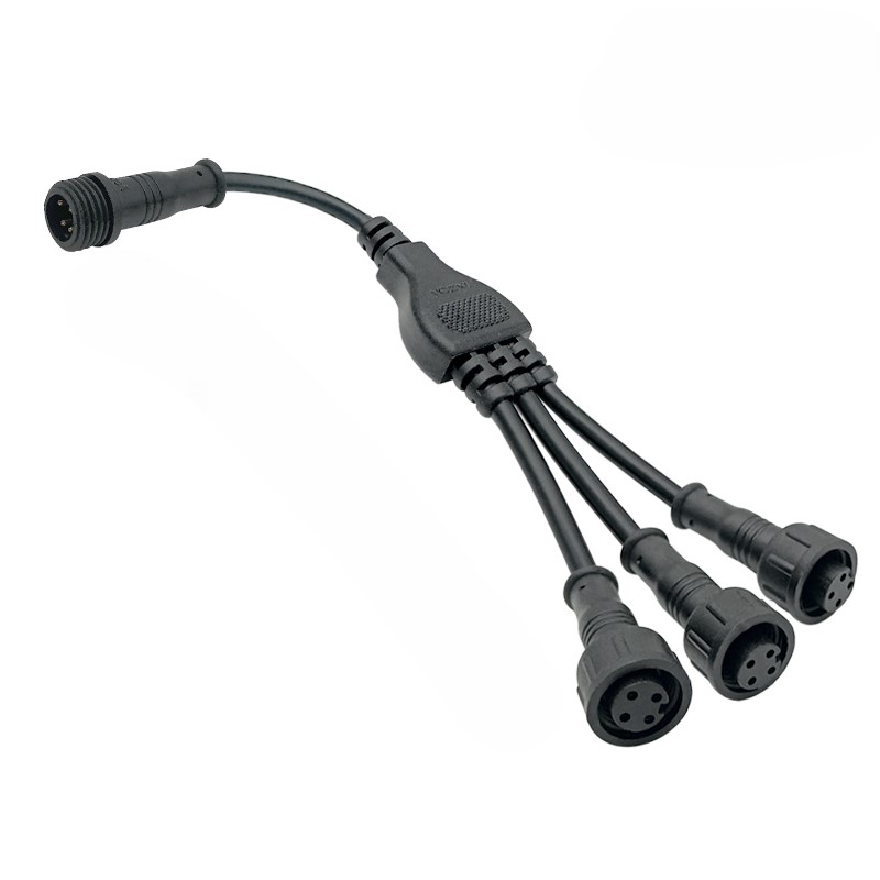 1 to 3  M12 waterproof connector 2-5 pin