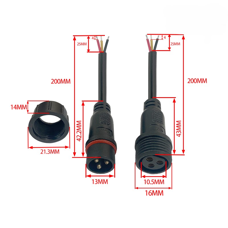 M16 waterproof connector 2-5 pin