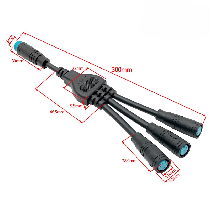 1 to 3 M8 waterproof connector 2-6 pin 