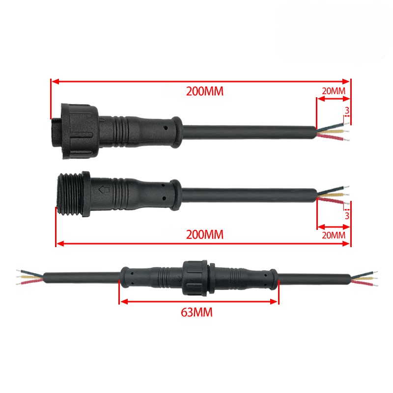 M12 waterproof connector 2-5 pin