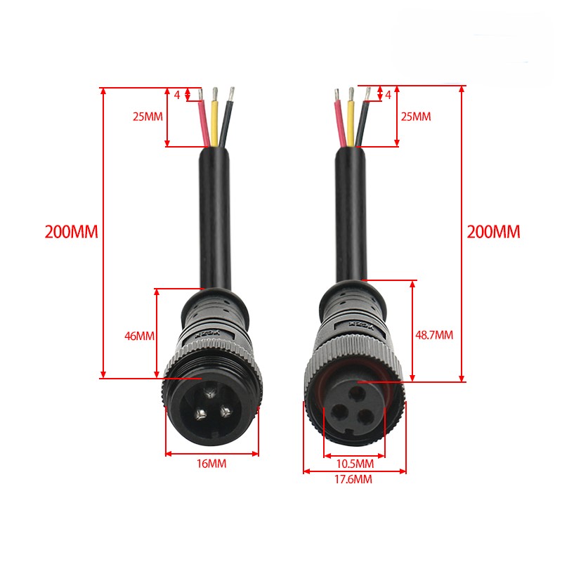 M16 metal waterproof connector 2-5 pin