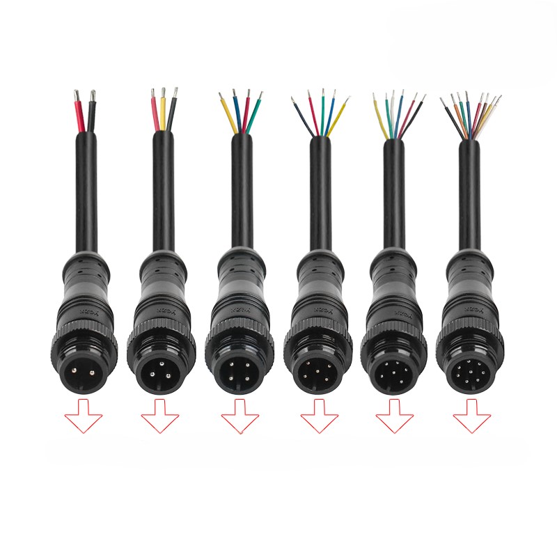 M12 metal waterproof connector 2-8 pin