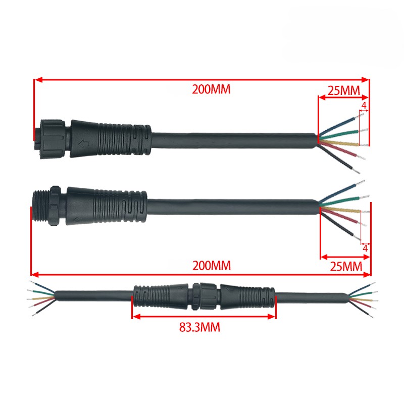 M12 Plastic waterproof connector 2-5 pin
