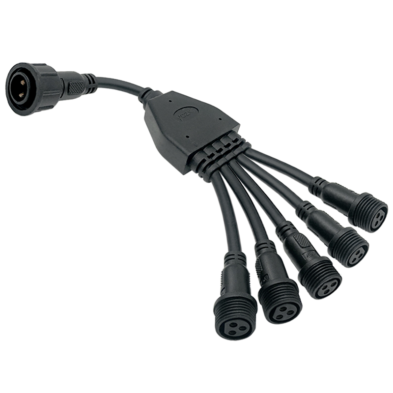 M16 Y-type one to five waterproof connector 2-4pin