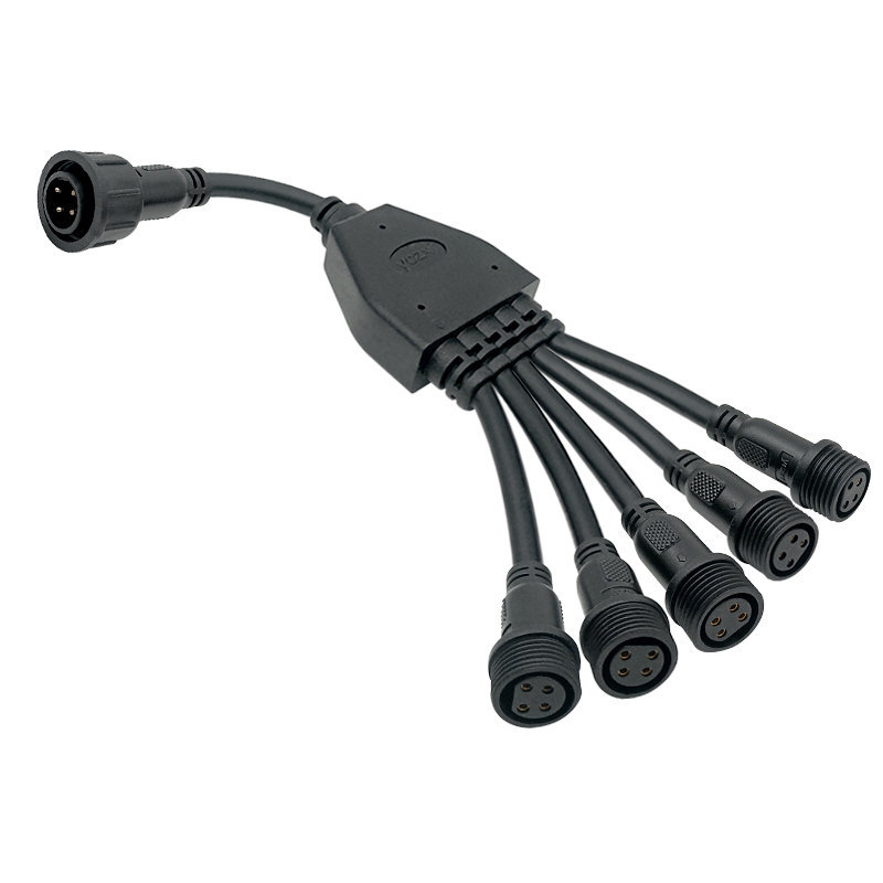 M16 Y-type one to five waterproof connector 2-4pin