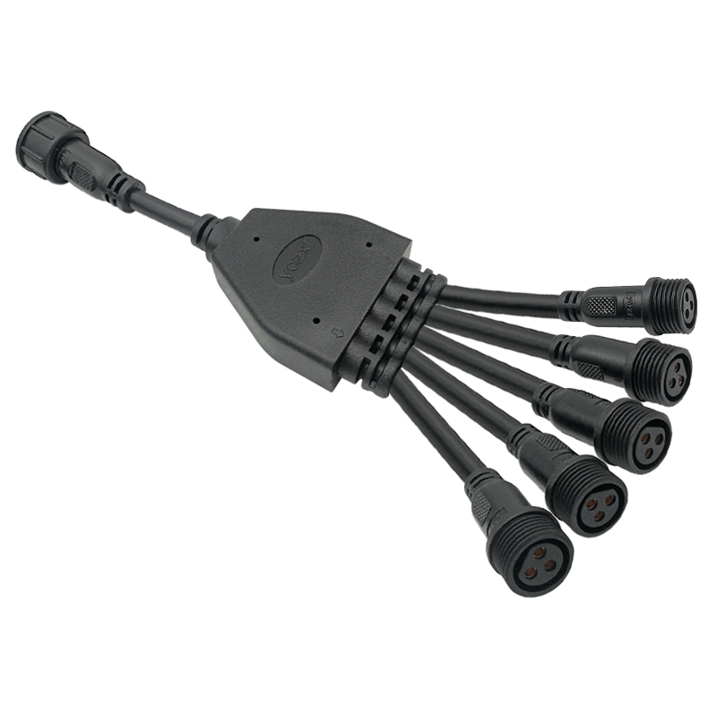 M16 Y-type one to five waterproof connector 2-4pin