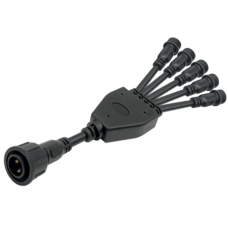 M16 Y-type one to five waterproof connector 2-4pin