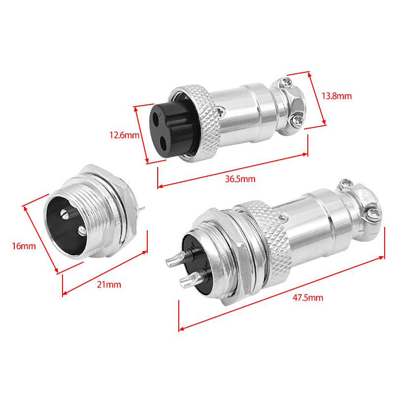 Gx16 fixed aviation head