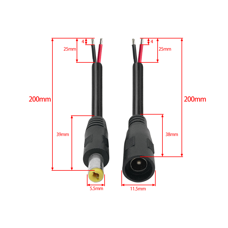 DC connector 5.5 * 2.1 (not waterproof)